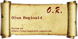 Olsa Reginald névjegykártya